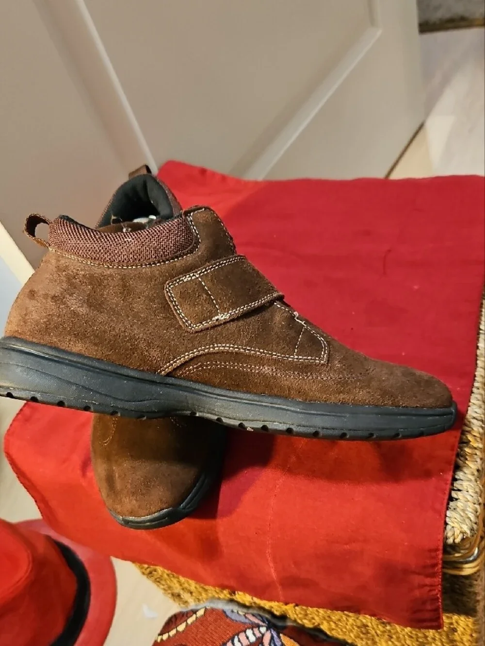 Ryka Women’s Brown Suede Velcro Close Walking Boots